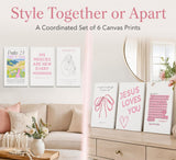 Pink Christian Wall Art Preppy Bible Verses Painting Pictures Psalms Scripture Wall Decor Trendy Bow Christ Jesue Poster Print Artwork for Living Room Bedroom Girls Room Prayer Room Home Decoration
