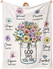 Christian Gifts for Women, Christian Blanket with Flowers 80 X 60“, Inspiration Gifts for Women, Encouragement Religious Gift, Faith Birthday Blanket for Woman, Mothers Day Christmas Easter