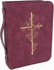 Bible Cover Case for Women - Minimalist Design Debossed Bible Case, Large Bible Covers for Women – Bible Accessories (Burgundy Gold Cross)