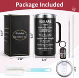 Religious Christian Father Day Gifts, Man of God 20Oz Insulated Coffee Mug with Key Chain, Man of God Religious Christian Gifts for Men, Black