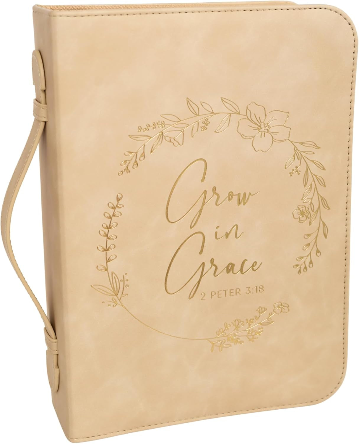Bible Cover Case for Women - Minimalist Design Debossed Bible Case, Large Bible Covers for Women – Bible Accessories (Beigegold)