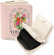 Credit Card Holder Wallet for Women, Christian Wallet for Women, Aesthetic Flowers Card Holder Purse, Birthday Christmas Graduation Gifts for Women, Christian Purse