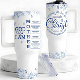 Christian Gifts for Mom, Mom Gift Tumbler with Handle 40Oz, Christian Religious Moms Gifts, Birthday Gift for Moms, Stepmom, Mommy to Be from Daughter, Son or Family, Present for Women Faith